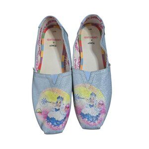 TOMS Limited Edition x Candyland Frostine Glitter Blue Alpargata size 7